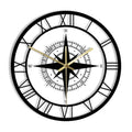 Mosrugs | Decorative Silent Wall Clock with Acrylic Compass – Modern Nautical Design