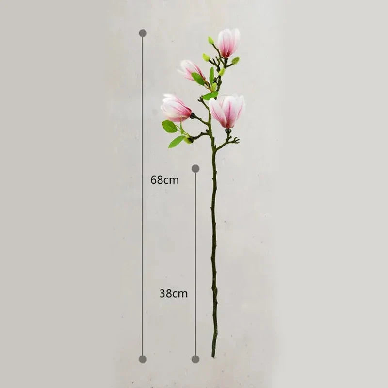 Mosrugs | GraceBloom | Artificial Magnolia Branches – Realistic Silk Flower Stems for Home Décor