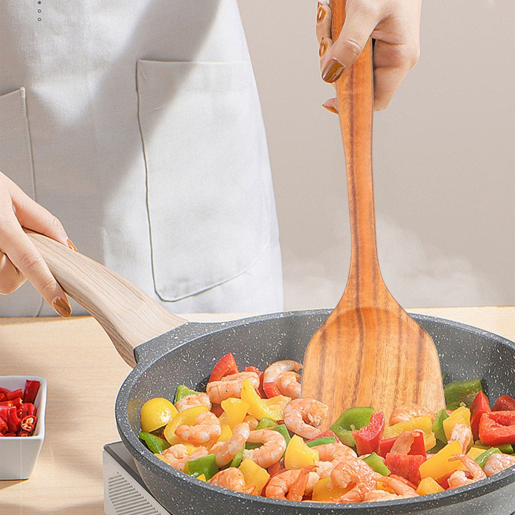 Mosrugs | Elegant Eco-Friendly Teak Utensil Collection for Every Chef - Non-Scratch & Easy to Clean