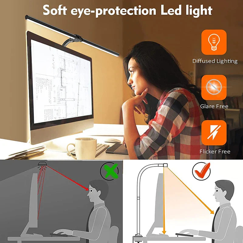 Mosrugs | DeskLight - Modern Dual-Head LED Desk Lamp, Stylish Office Lighting