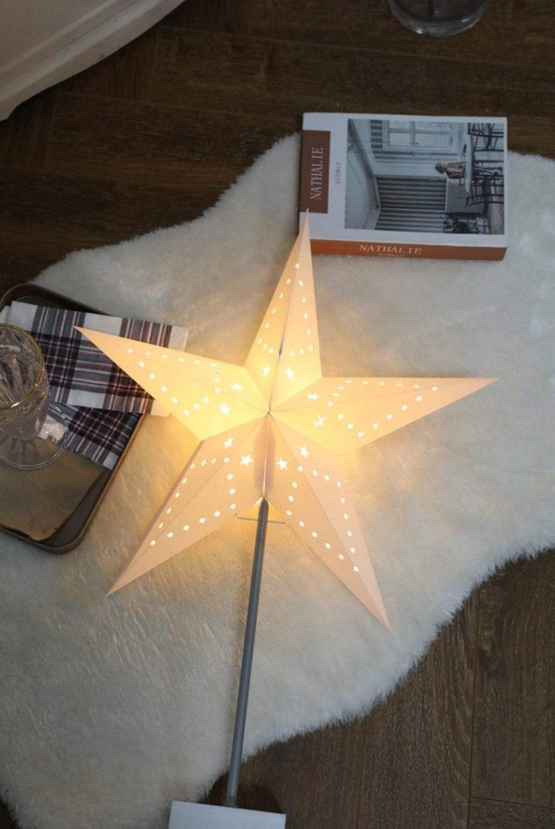 Mosrugs | StellarGlow | Radiant LED Star Table Lamp – Wooden Base Ambient Light for Bedroom & Living Room Décor