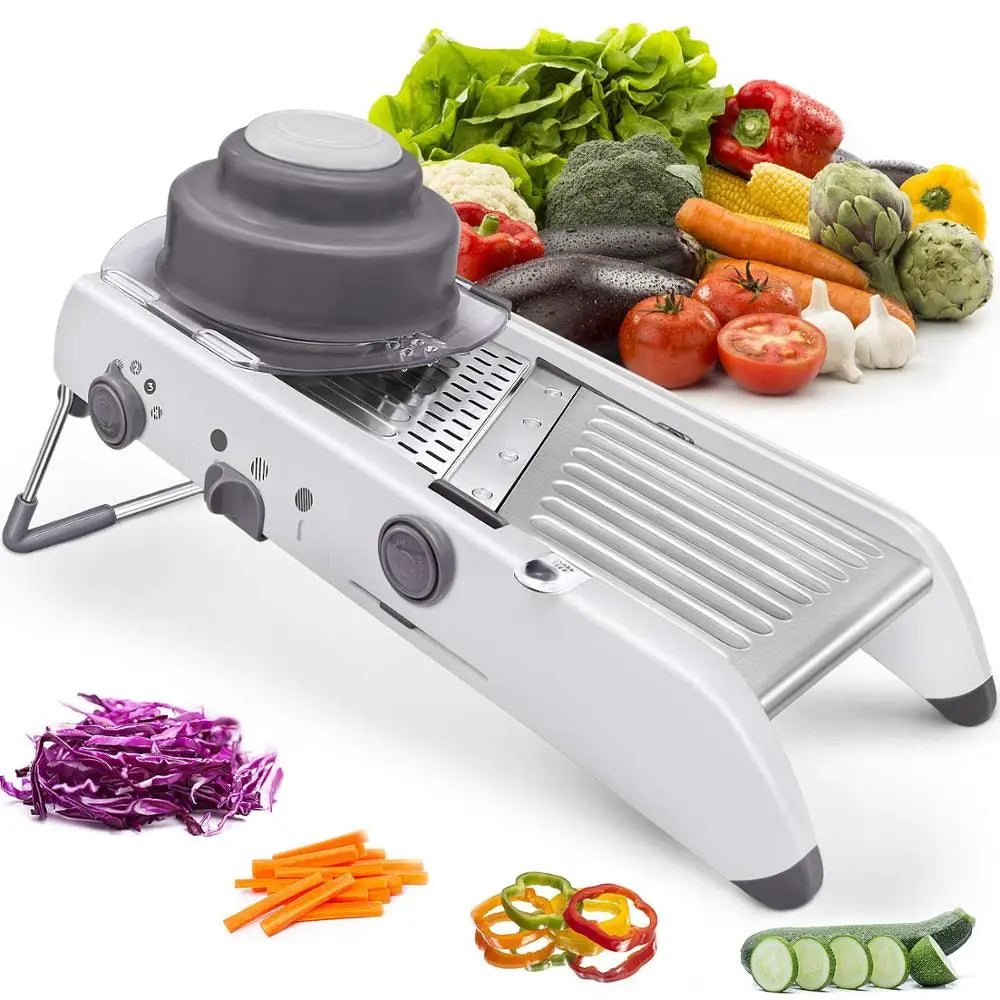 Mosrugs | Professional Mandoline Vegetable Slicer – Adjustable 304 Stainless Steel Blades for Precision Cutting
