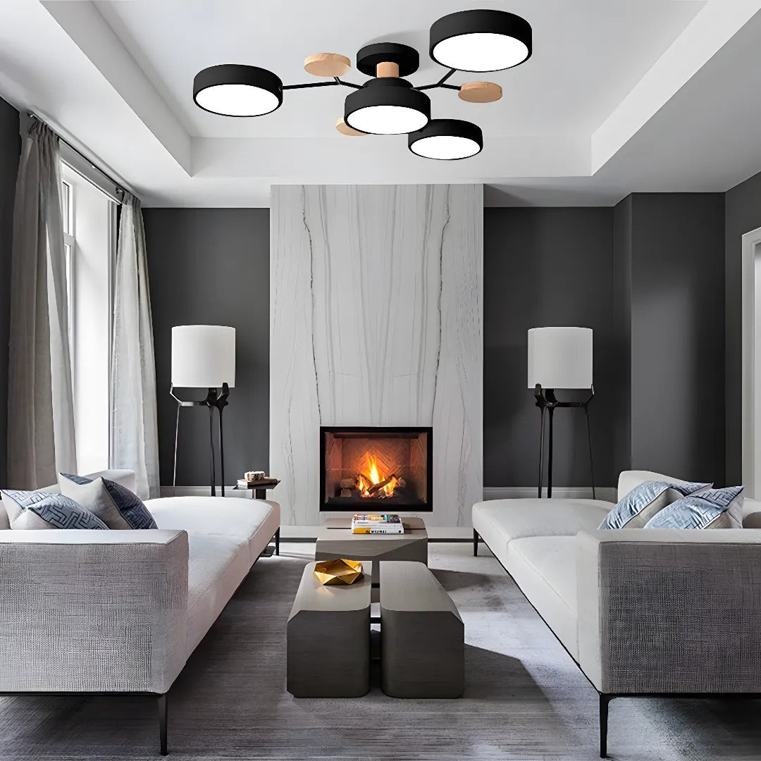 Mosrugs | Contemporary Round Iron LED Chandelier | Energy-Efficient. Stylish Lighting for Living Rooms. Dining Areas & Entryways