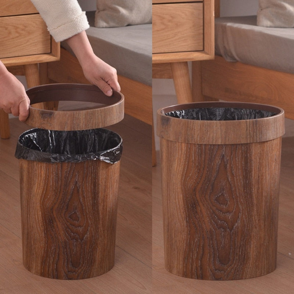 Mosrugs | LignoBin – Scandinavian Style Wooden-Effect Waste Bin (8L)