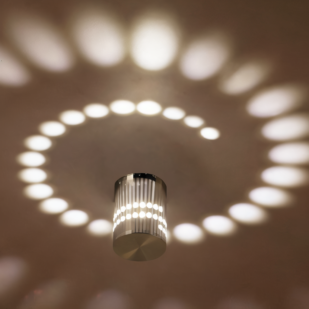 Mosrugs | LuminBlast LED Wall Light – Colourful Spiral Cylinder Wall Lamp for Modern Indoor Lighting