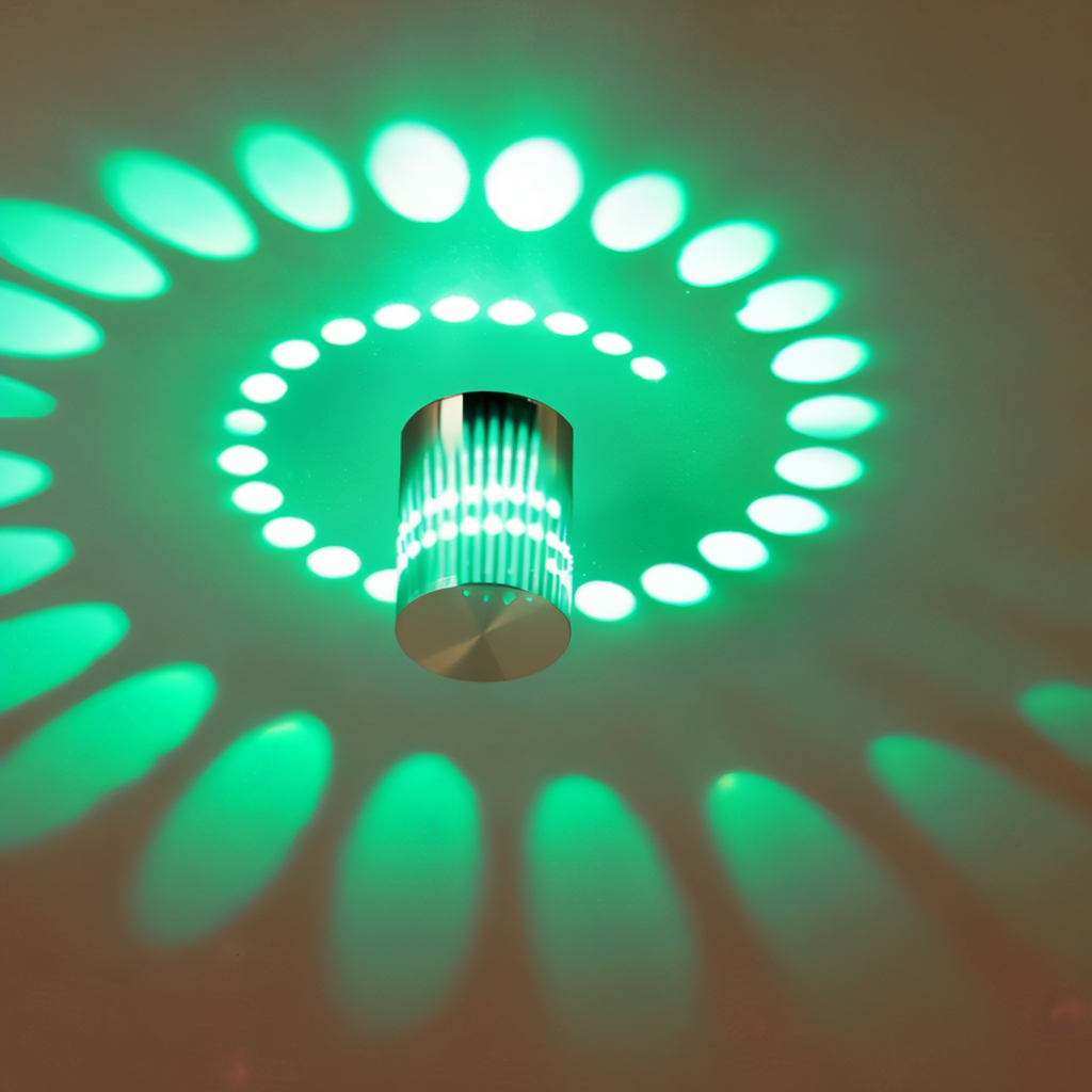 Mosrugs | LuminBlast LED Wall Light – Colourful Spiral Cylinder Wall Lamp for Modern Indoor Lighting