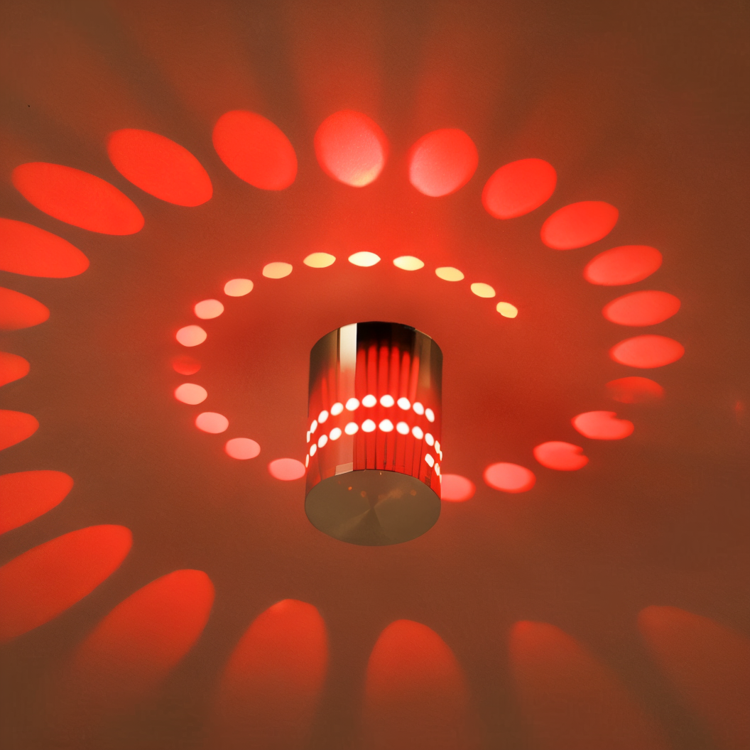 Mosrugs | LuminBlast LED Wall Light – Colourful Spiral Cylinder Wall Lamp for Modern Indoor Lighting