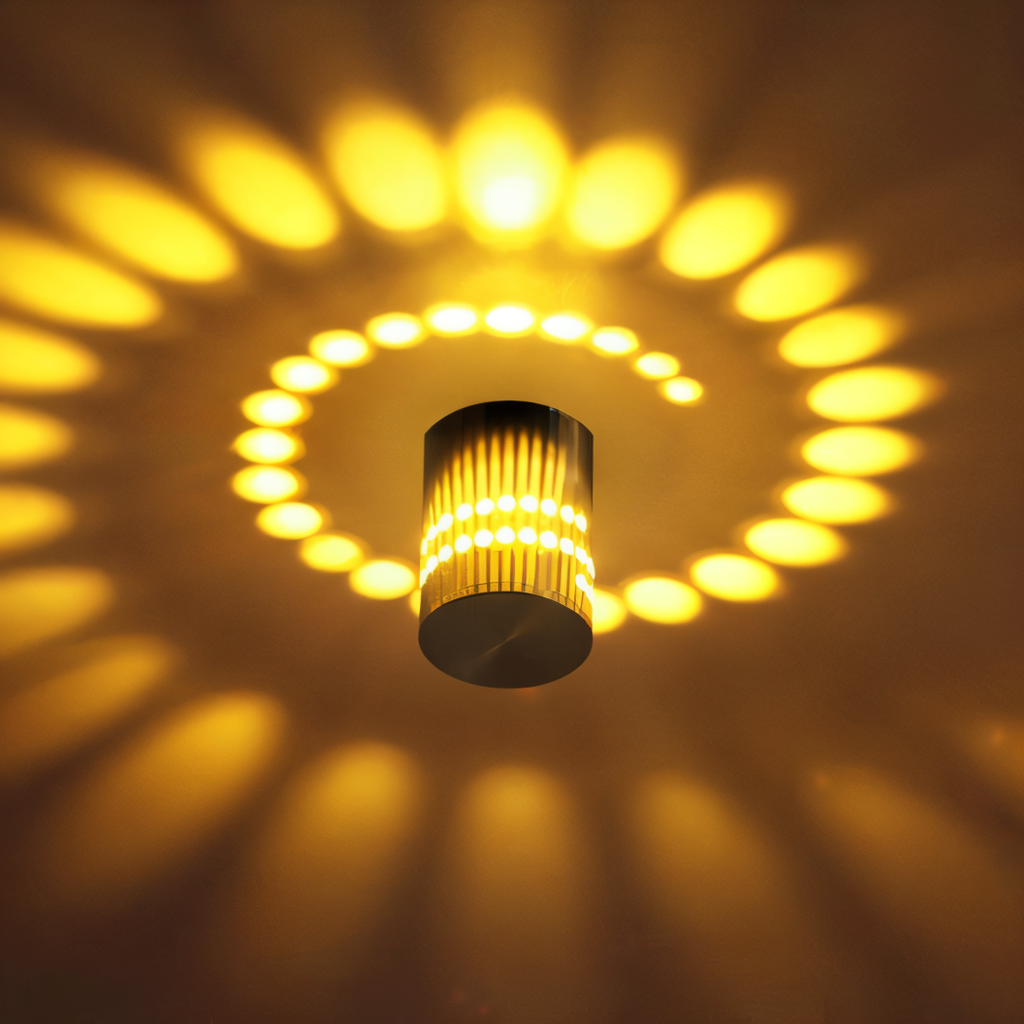 Mosrugs | LuminBlast LED Wall Light – Colourful Spiral Cylinder Wall Lamp for Modern Indoor Lighting