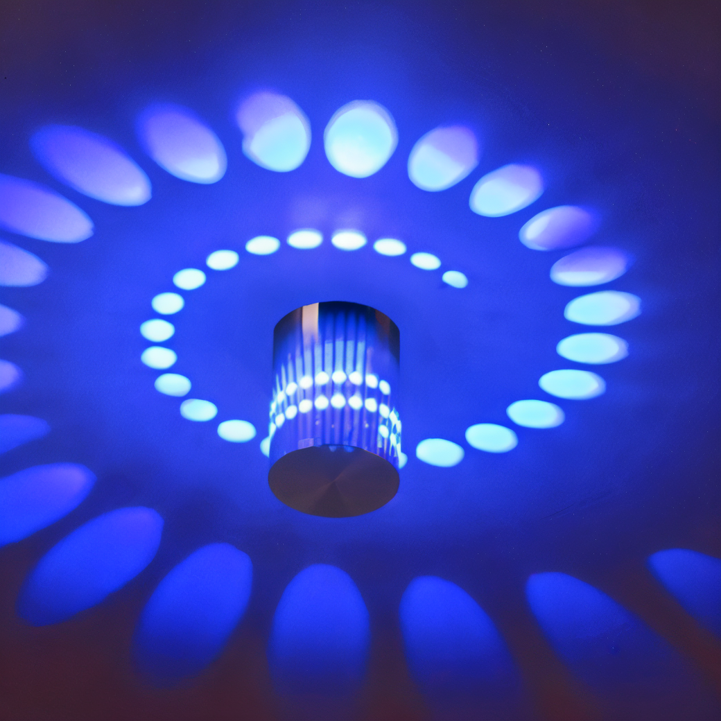 Mosrugs | LuminBlast LED Wall Light – Colourful Spiral Cylinder Wall Lamp for Modern Indoor Lighting
