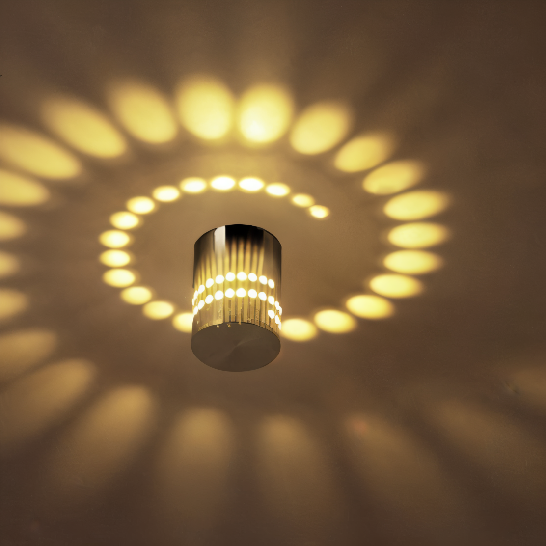 Mosrugs | LuminBlast LED Wall Light – Colourful Spiral Cylinder Wall Lamp for Modern Indoor Lighting