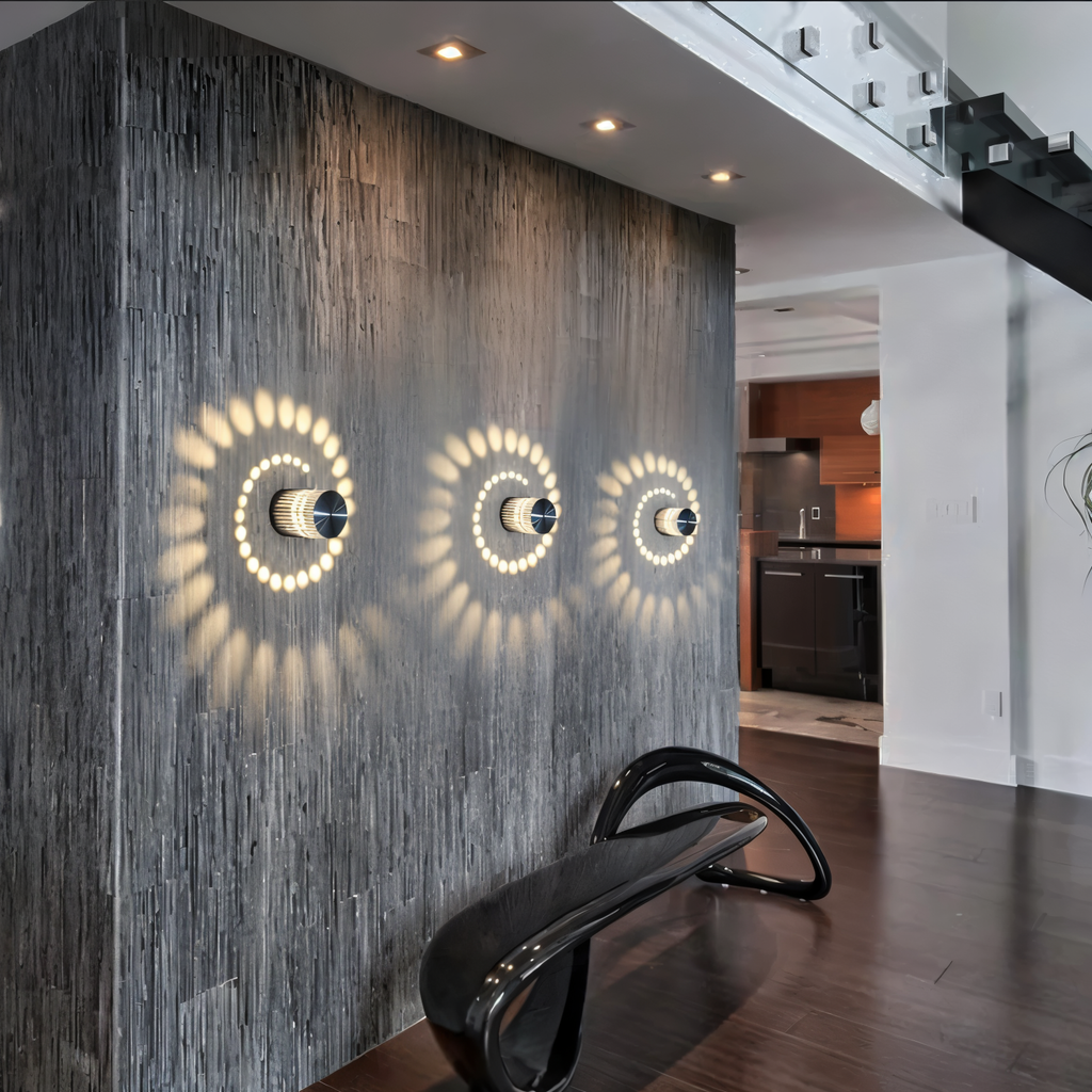 Mosrugs | LuminBlast LED Wall Light – Colourful Spiral Cylinder Wall Lamp for Modern Indoor Lighting