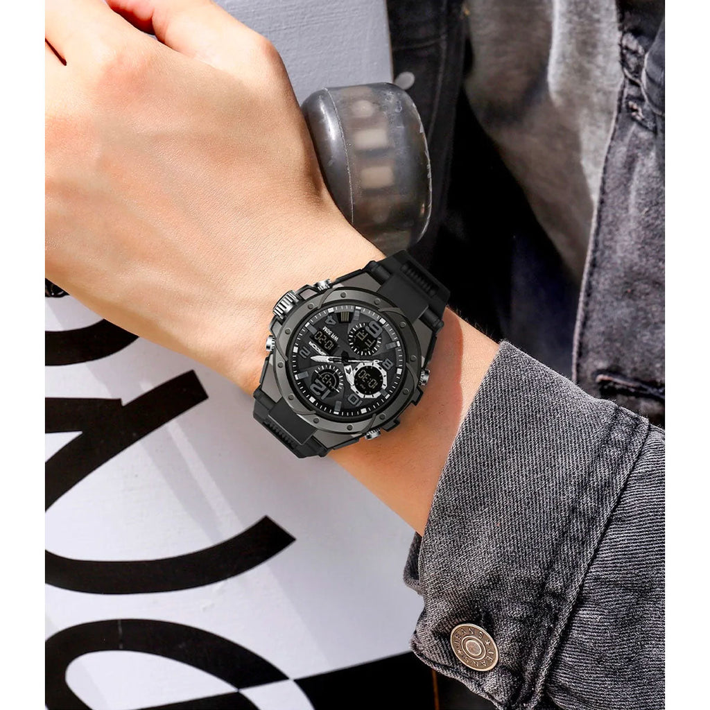 Mosrugs | TitanGuard Military Men's Watch – Rugged Multifunctional Analog & Digital Timepiece