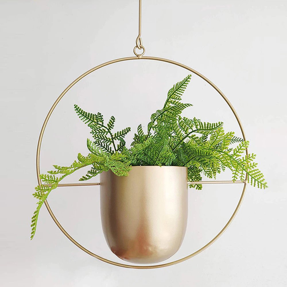 Mosrugs | DecoBloom Hanging Planter – Elegant Indoor & Outdoor Metal Plant Pot with Chain