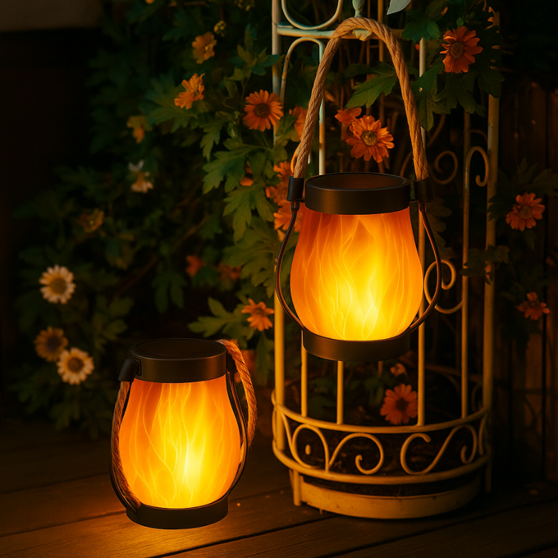 Mosrugs | Solar-Powered Outdoor Lantern | Realistic Flame Effect, All-Weather Proof & Ideal for Cozy Evenings on the Patio or Balcony