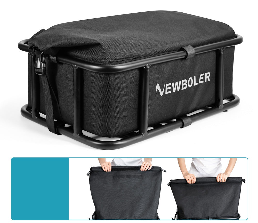 Mosrugs | Heavy-Duty Rear Bike Basket with Rack – Large Metal Bicycle Carrier for Groceries, Commutes & E-Bikes