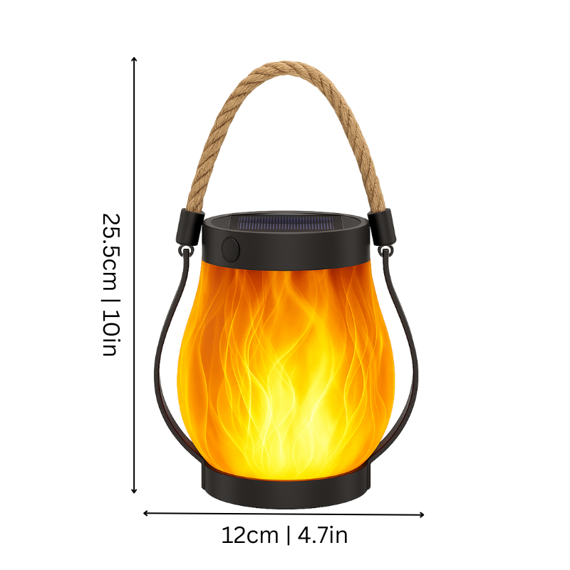 Mosrugs | Solar-Powered Outdoor Lantern | Realistic Flame Effect, All-Weather Proof & Ideal for Cozy Evenings on the Patio or Balcony