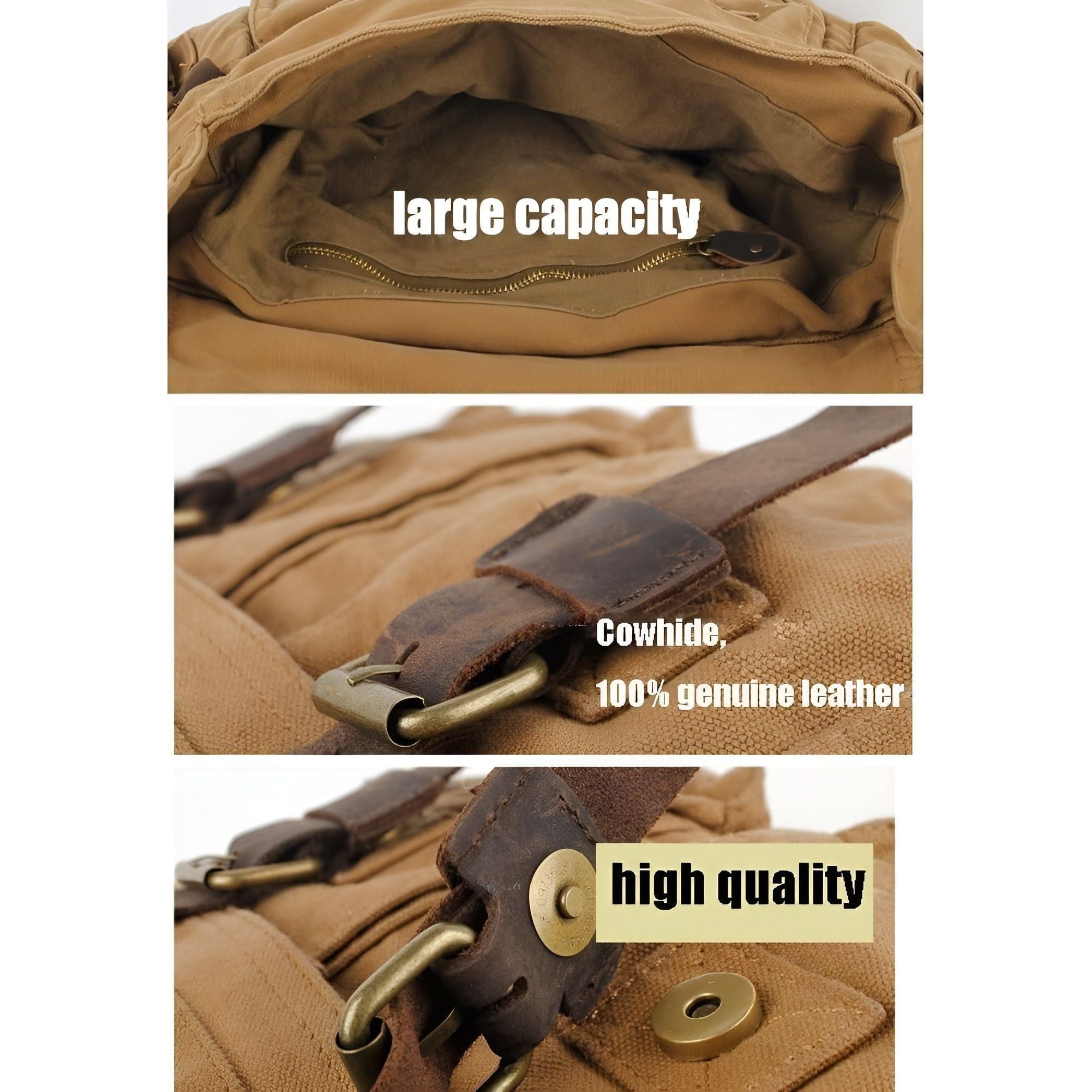 Mosrugs | Michael Bag – Vintage Canvas Messenger Bag for Men with Leather Accents