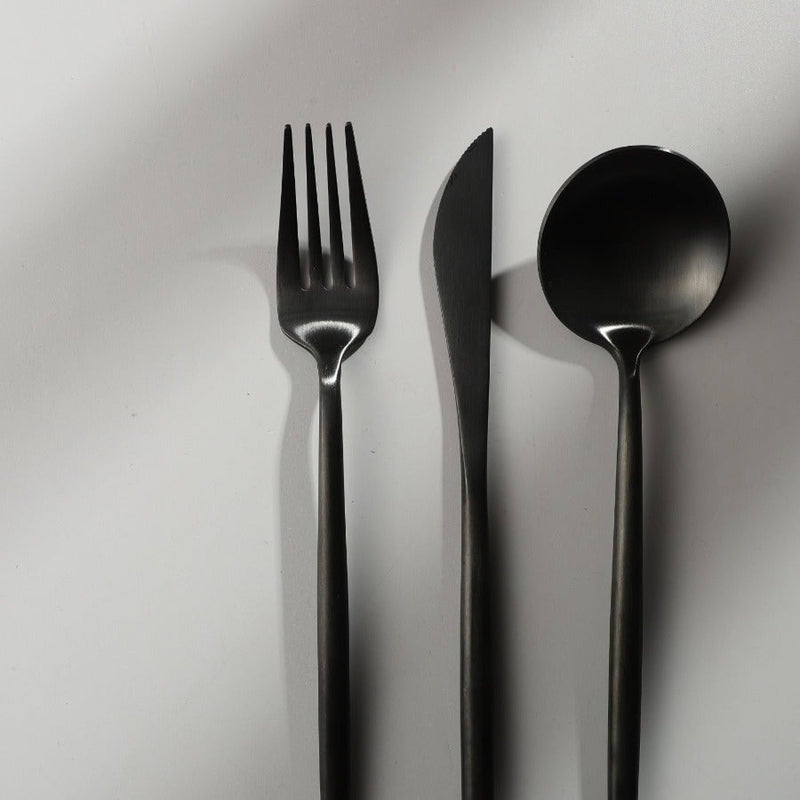 Mosrugs | Minimalist Flatware Set – 20-Piece Titanium-Coated Stainless Steel Cutlery | Modern Matte Finish for Elegant Dining