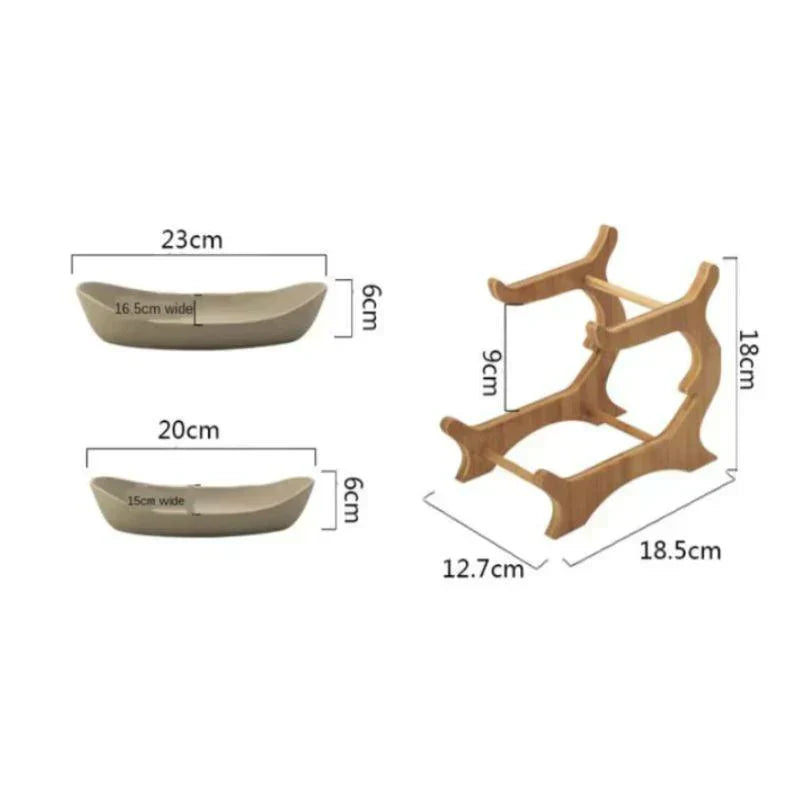 Mosrugs | BambuNest – Modern Bamboo Fruit Basket with Removable Trays & Multi-Tier Design