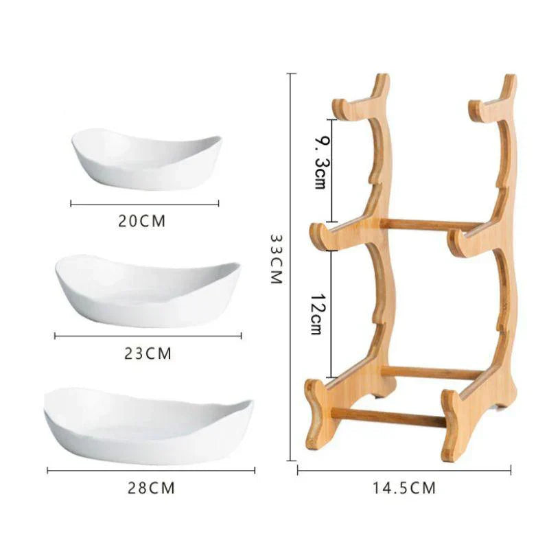 Mosrugs | BambuNest – Modern Bamboo Fruit Basket with Removable Trays & Multi-Tier Design