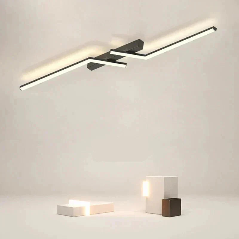 Mosrugs | Modern Flush-Mounted LED Line Ceiling Light – Minimalist & Energy Efficient