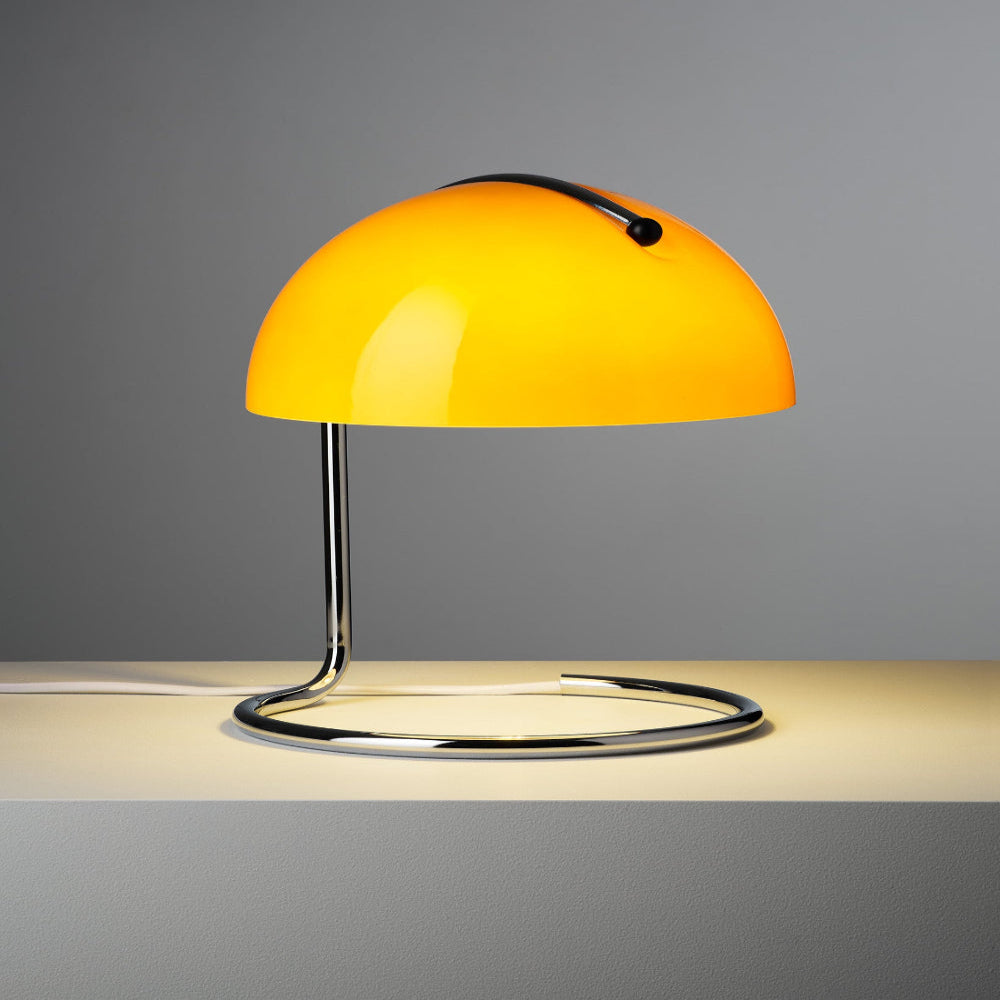 Mosrugs | Mid-Century Modern Desk Lamp – Retro Orange Dome Design with USB Power