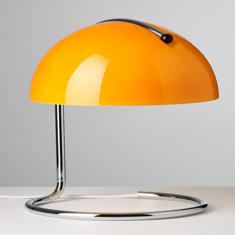 Mosrugs | Mid-Century Modern Desk Lamp – Retro Orange Dome Design with USB Power