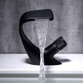 Mosrugs | AQUACASCADE Basin Tap – Modern Waterfall Bathroom Mixer Tap in Solid Brass
