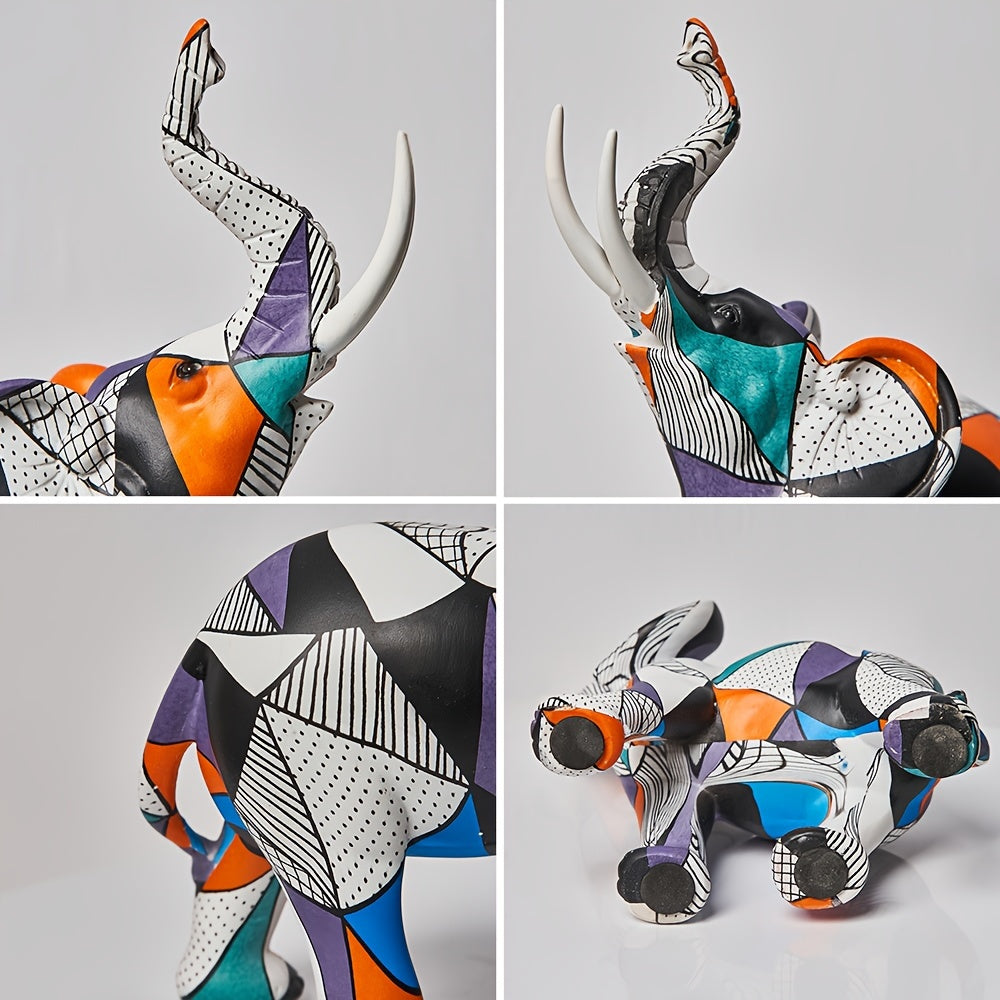 Mosrugs | Mosaic Majesty Elephant Figurine – Handcrafted Artistic Elephant Sculpture for Home & Office Decor