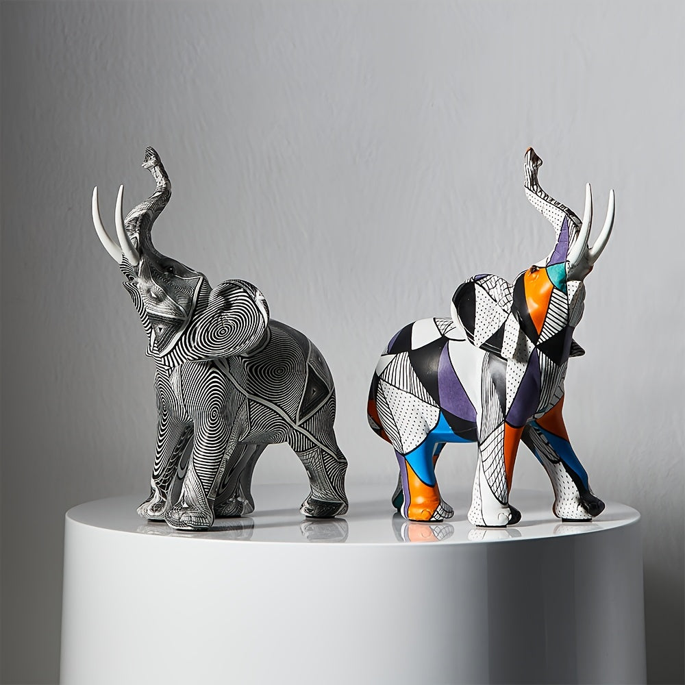 Mosrugs | Mosaic Majesty Elephant Figurine – Handcrafted Artistic Elephant Sculpture for Home & Office Decor