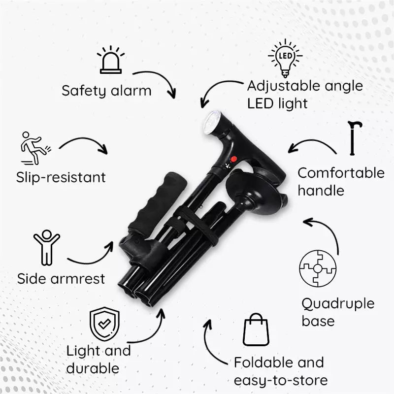 1Mosrugs | Multi-Functional Foldable LED Walking Cane