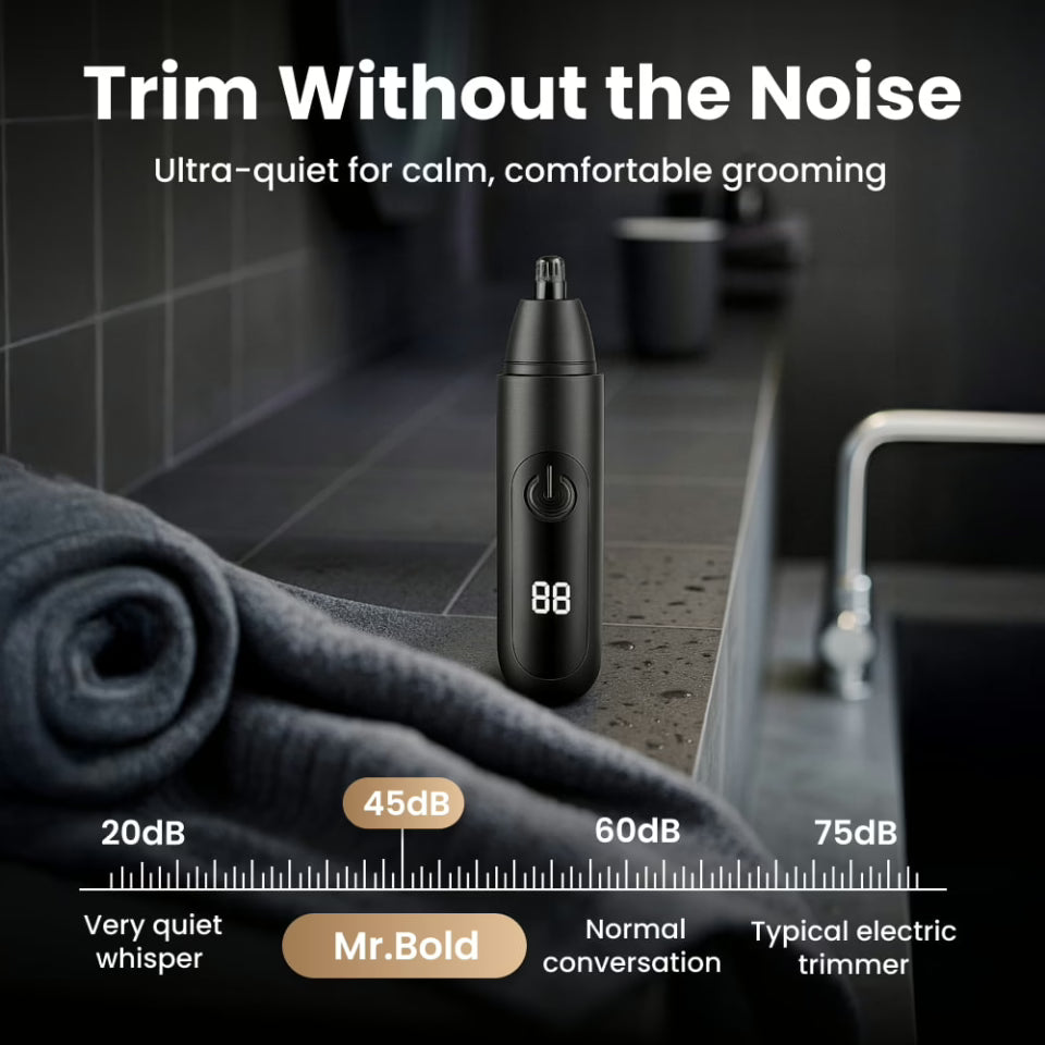 Mosrugs | Onyx Edge - Best Nose Hair Cutters for Men | USB-C Rechargeable, Painless & Quiet with a Waterproof Head for Travel & Daily Grooming