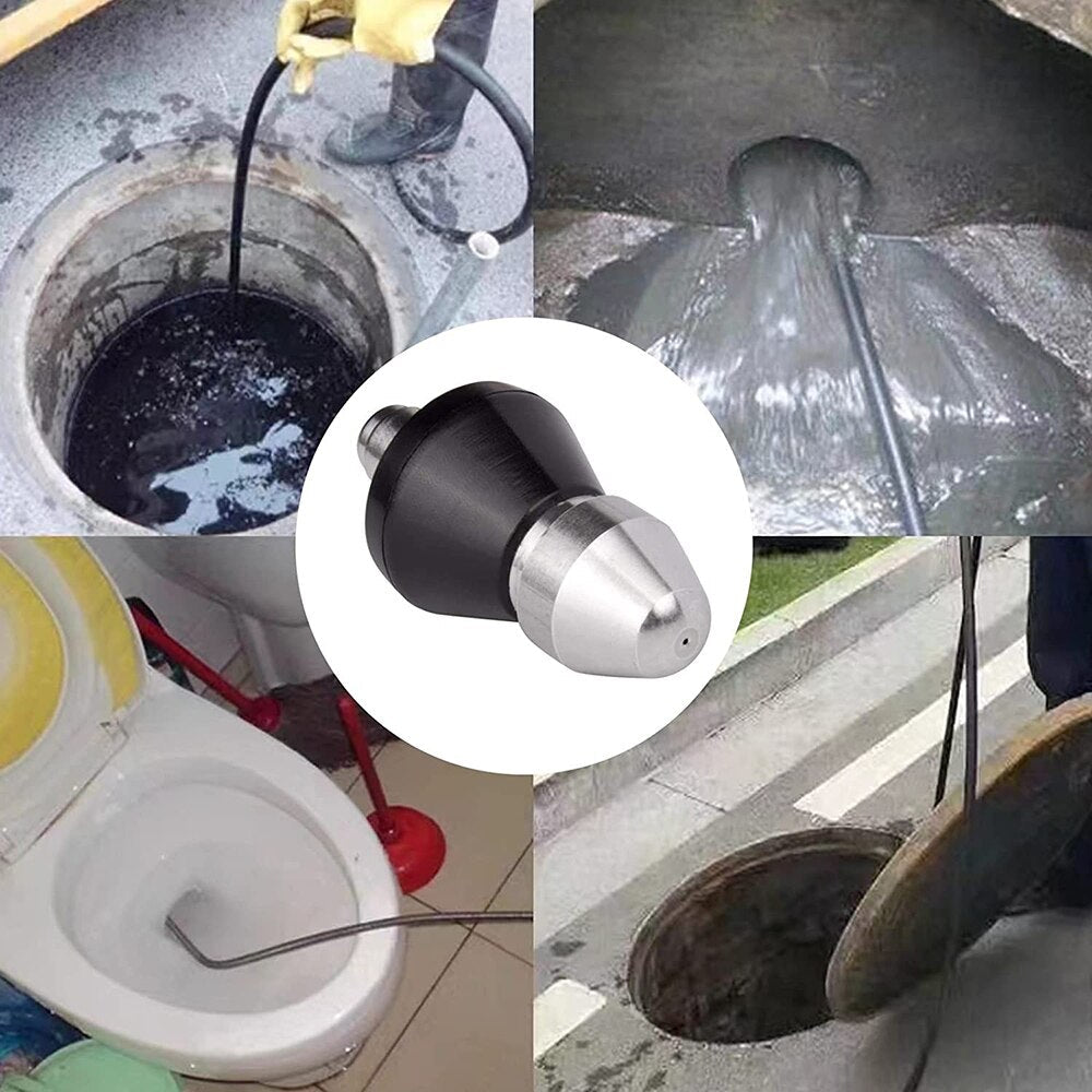 Mosrugs | High-Pressure Drain Jetting Nozzle – Stainless Steel Sewer Cleaning Sprayer for Fast Pipe Unblocking