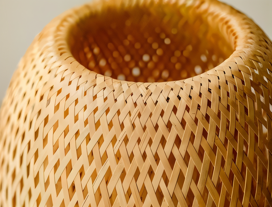 Mosrugs | NatureHue – Vintage Bamboo Table Lamp – Creative Woven Rattan Desk Light