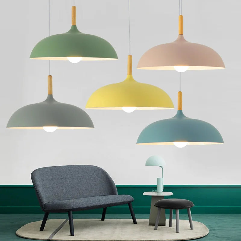 Mosrugs | NordicOak Scandinavian Oak Ceiling Light – Modern LED Pendant Lamp