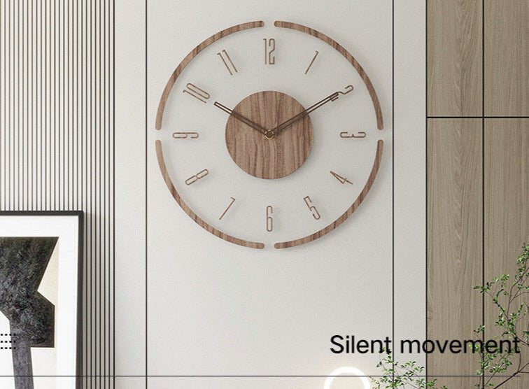 Mosrugs | WoodCraft | Nordic Solid Wood Wall Clock – Minimalist Silent Timepiece