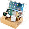 Mosrugs | Tekavo Bamboo Charging Station – 5-Port USB Organiser with Cable Set