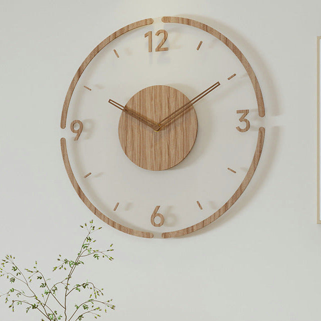 Mosrugs | WoodCraft | Nordic Solid Wood Wall Clock – Minimalist Silent Timepiece