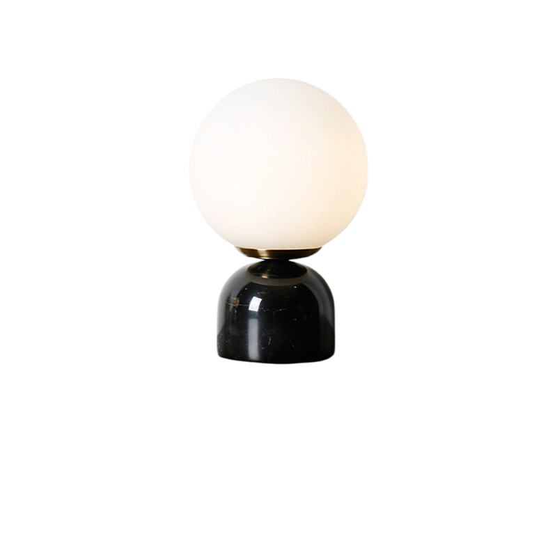 Mosrugs | Marnor | Marble Table Lamp with Glass Shade – Scandinavian Minimalist Design