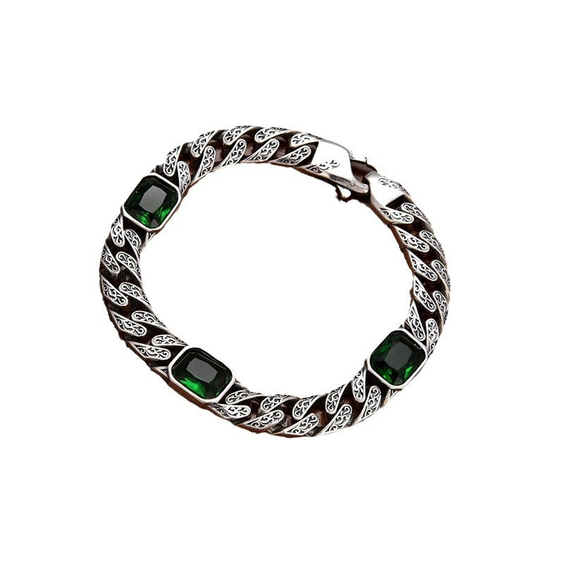 Mosrugs | Totem Design Diamond Pattern Bracelet – Unisex Copper Chain with 9mm Width