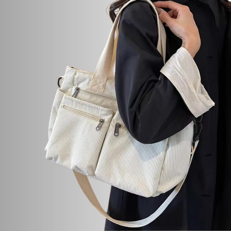 Mosrugs | Urban Cord Tote Stylish Corduroy Shoulder Bag – Spacious, Lightweight & Functional Everyday Tote