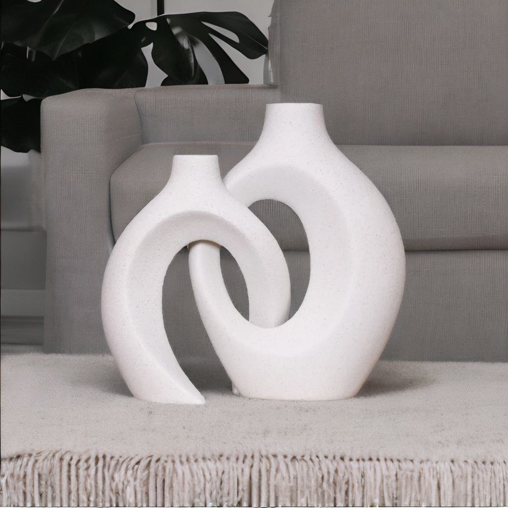 Mosrugs | Gleora Intertwined Ceramic Flower Vase – Elegant Decorative Centrepiece for Modern & Classic Interiors