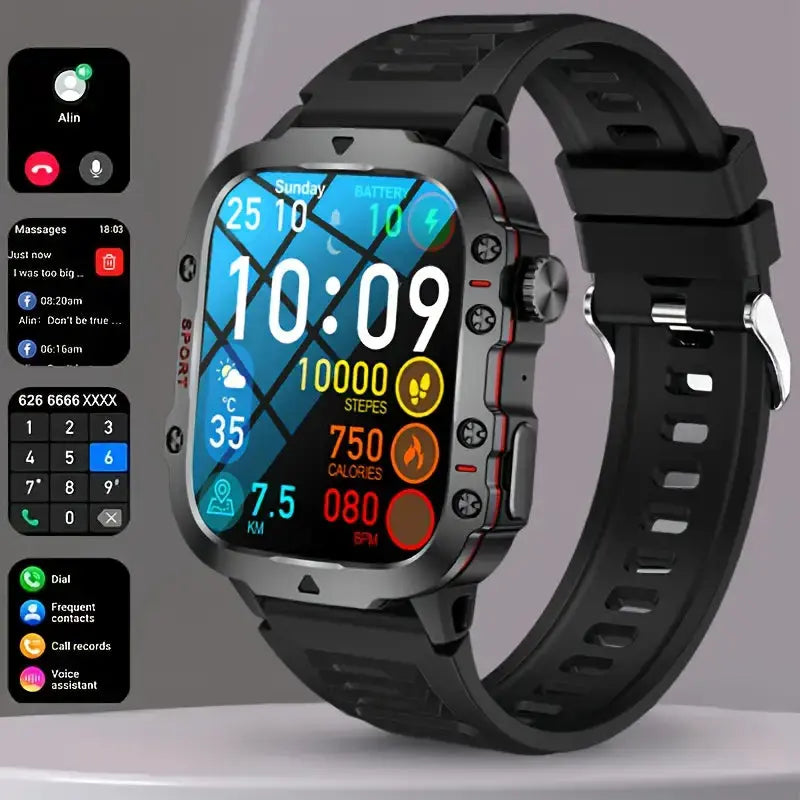 Mosrugs | TrailMate – Waterproof Outdoor Smartwatch | Adventure-Ready Fitness Tracker with Full Health Monitoring