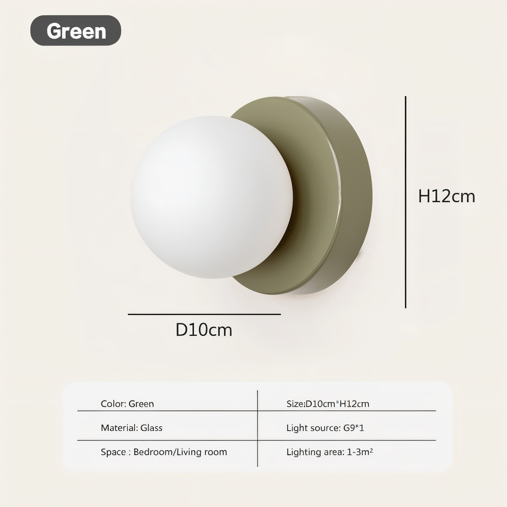 Mosrugs | PearlPop Wall Light – White Glass Orb LED Wall Sconce for Modern Interiors