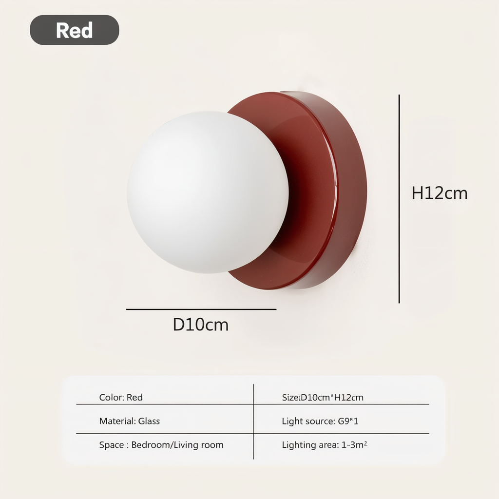 Mosrugs | PearlPop Wall Light – White Glass Orb LED Wall Sconce for Modern Interiors