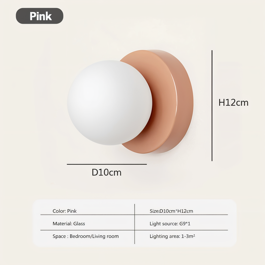 Mosrugs | PearlPop Wall Light – White Glass Orb LED Wall Sconce for Modern Interiors