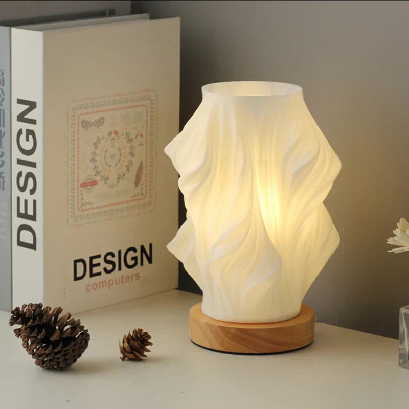 Mosrugs | LunaSwirl | Luxury Modern Swirl LED Table Lamp – Elegant Ambient Lighting