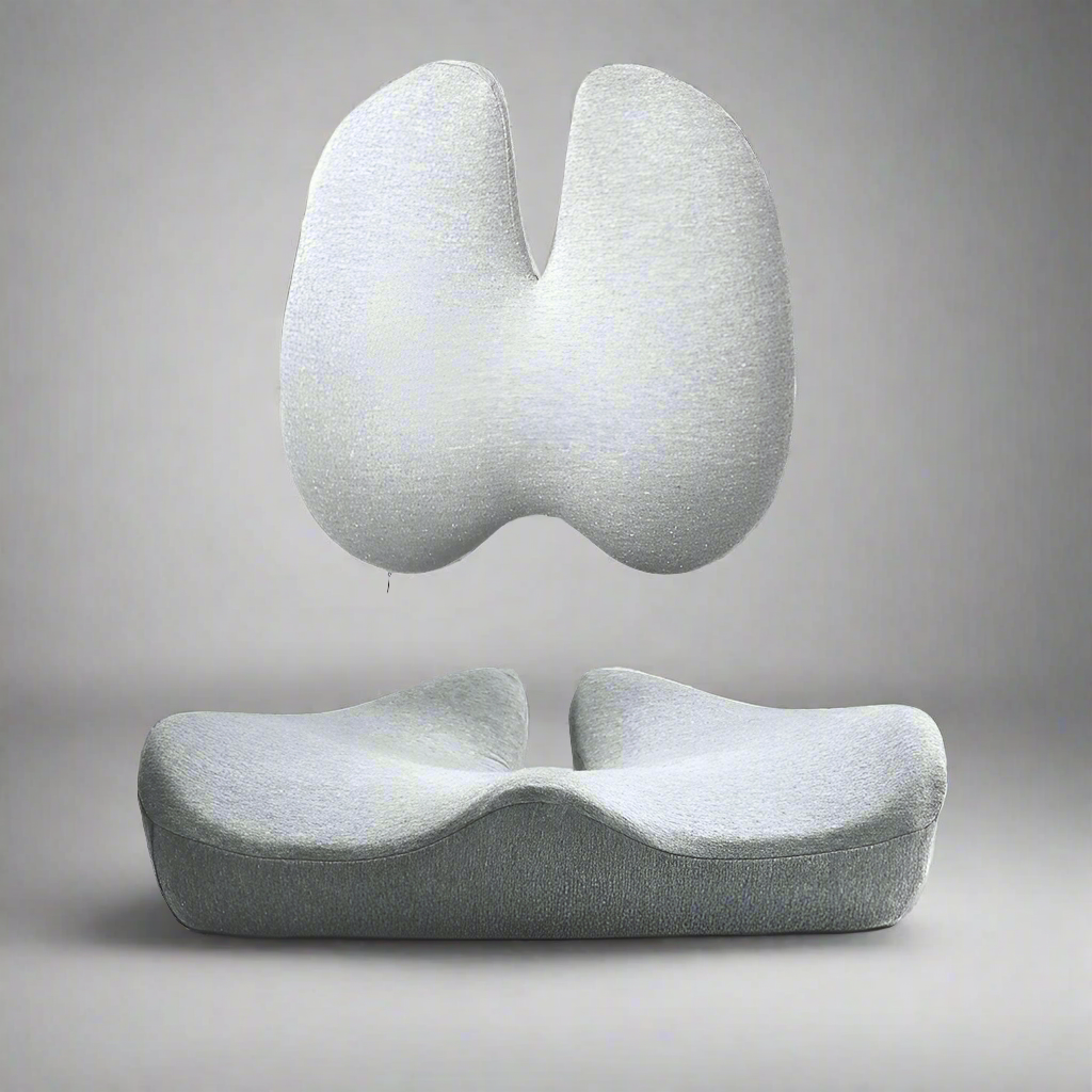 Mosrugs | Orthopedic Seat Cushion Set | Pain Relief for Tailbone & Lumbar Support for Office, Car & Home Use