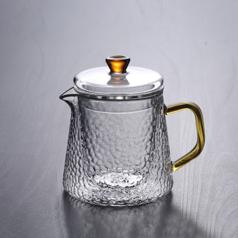 Mosrugs | Pindefang Glass Teapot with Infuser | Handcrafted Heat-Resistant Teapot with Golden Handle