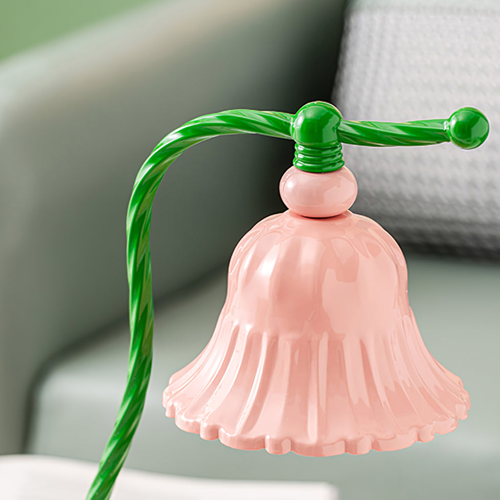 Mosrugs | BloomAura – Charming Pink Glass Table Lamp